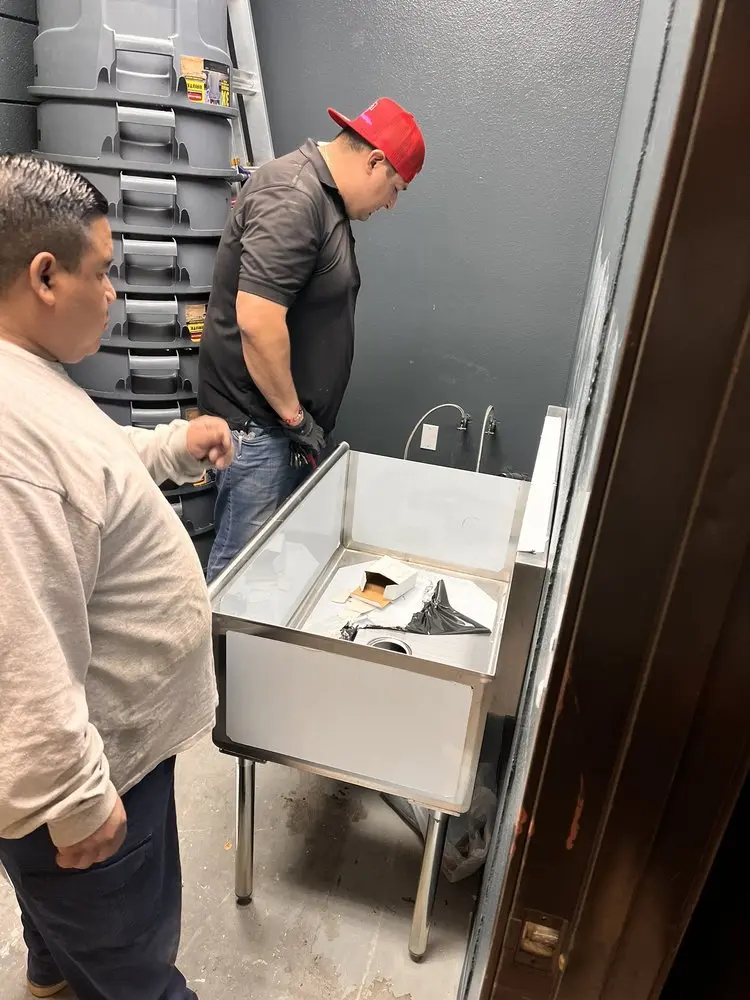 Commercial plumbing and sink installation in Wanamakers